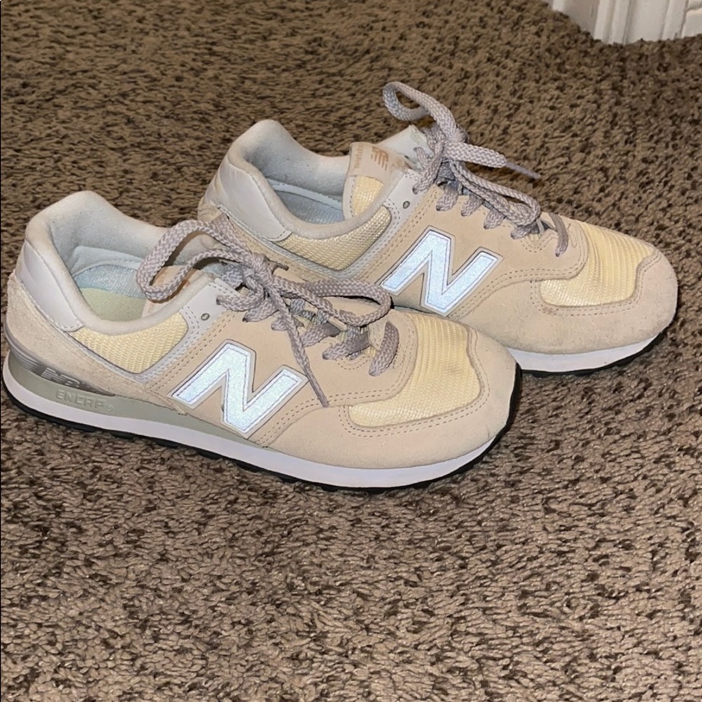 yellow and grey new balance shoes